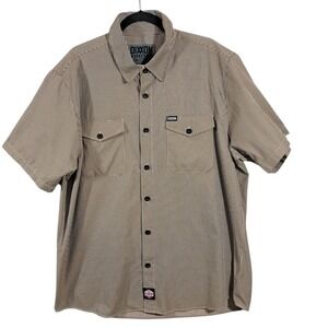 Dixxon Workforce Form and Function Short Sleeve Button Up Shirt Tan Beige 2XL